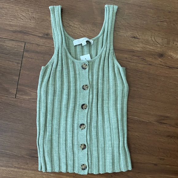 LOFT Sage Green Tank Top - Picture 1 of 5